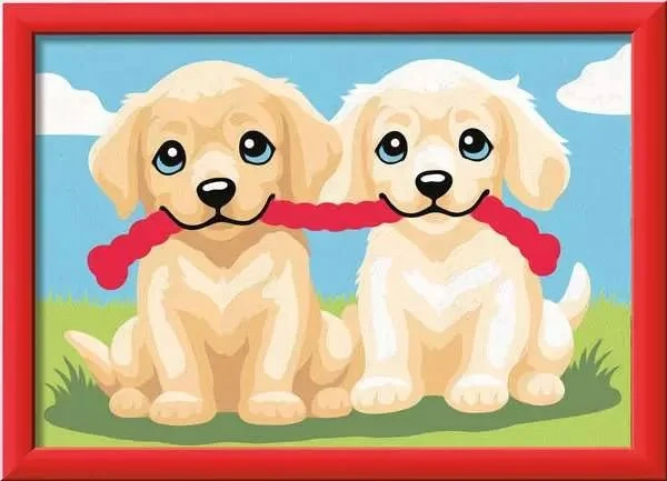 Malen nach Zahlen Spielende Hunde ab 7 Jahren