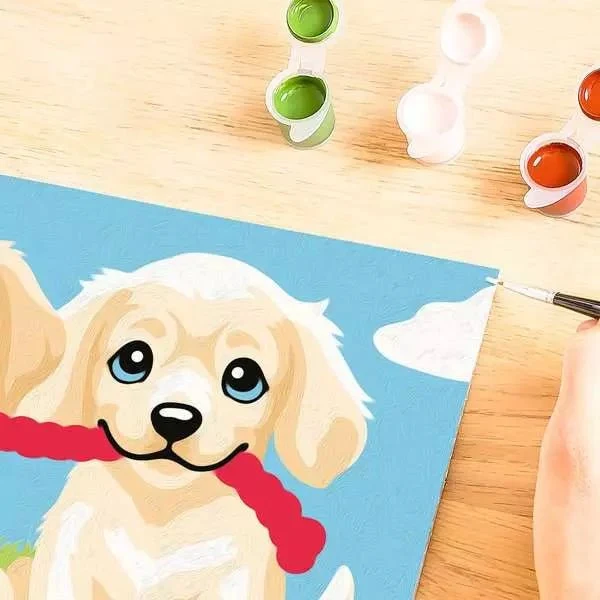 Malen nach Zahlen Spielende Hunde ab 7 Jahren