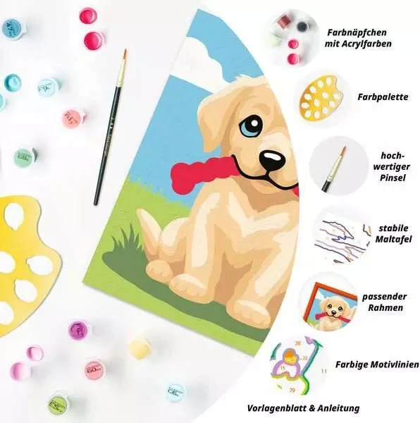 Malen nach Zahlen Spielende Hunde ab 7 Jahren