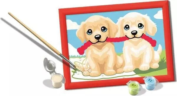 Malen nach Zahlen Spielende Hunde ab 7 Jahren