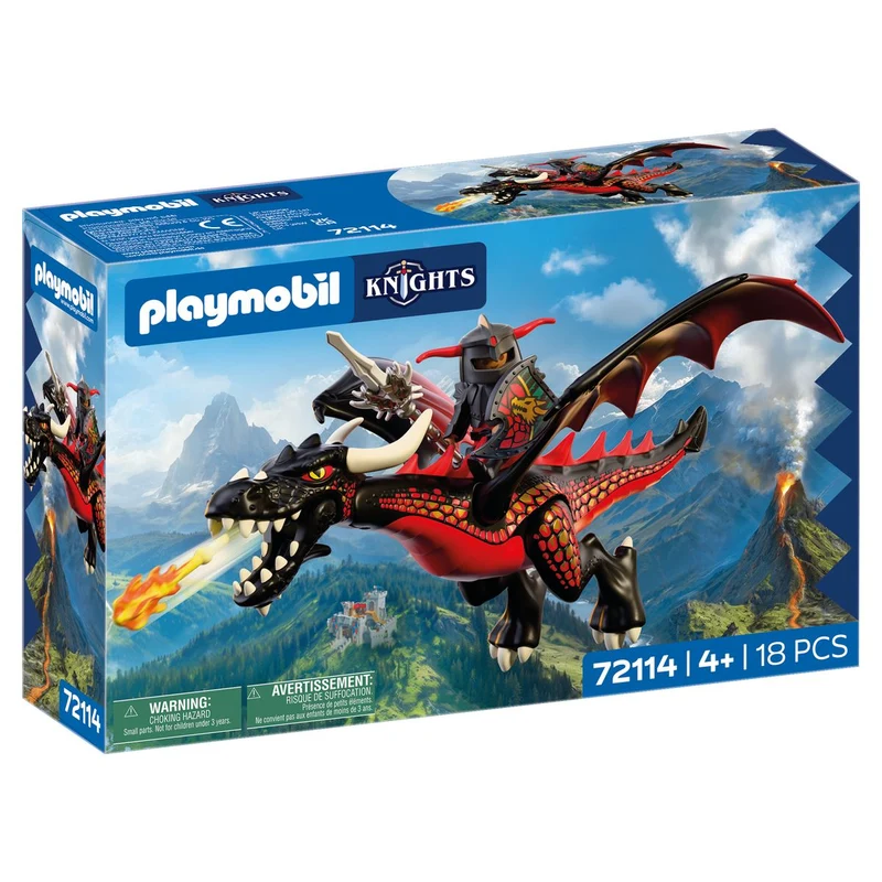 Schwarzer Drache mit Drachenritter – Playmobil