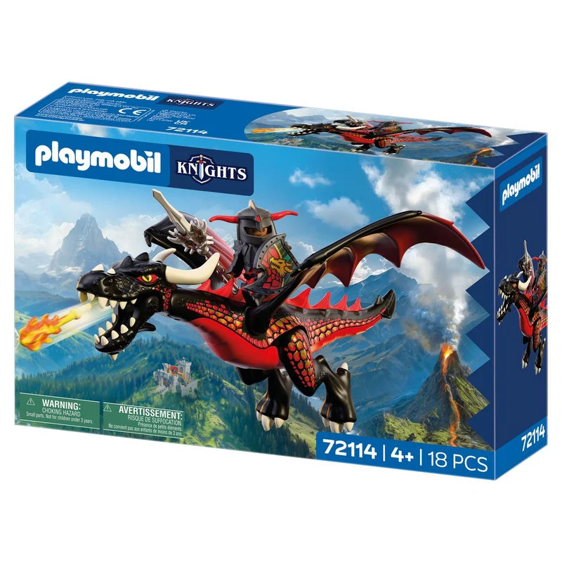 Schwarzer Drache mit Drachenritter – Playmobil