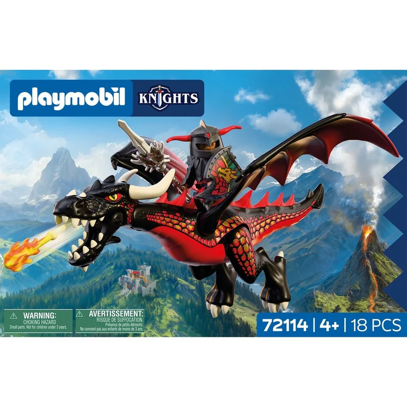 Schwarzer Drache mit Drachenritter – Playmobil
