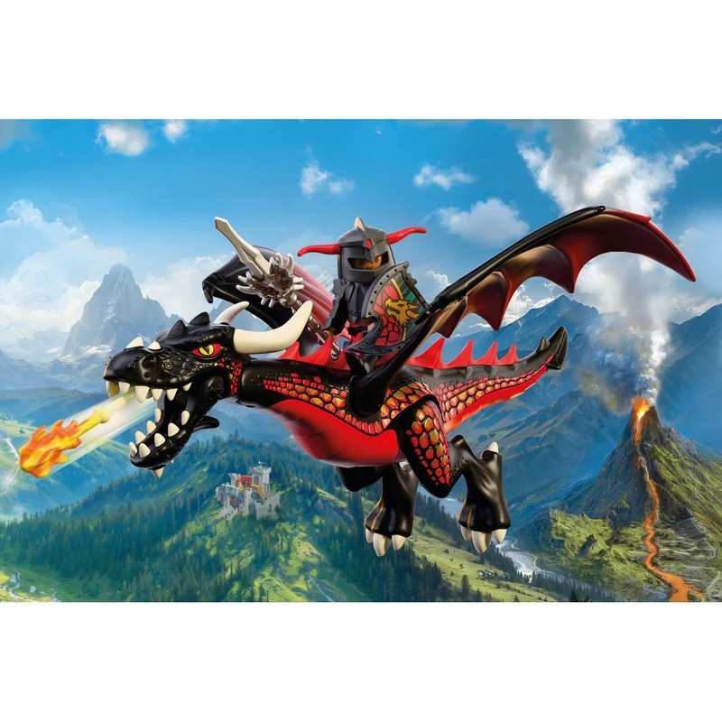 Schwarzer Drache mit Drachenritter – Playmobil