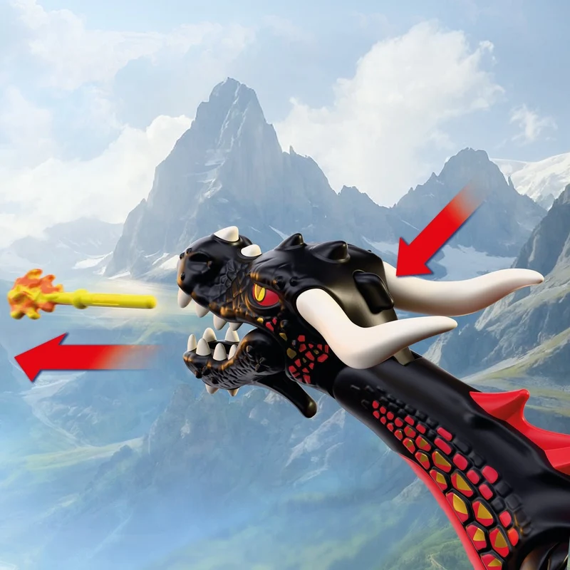 Schwarzer Drache mit Drachenritter – Playmobil