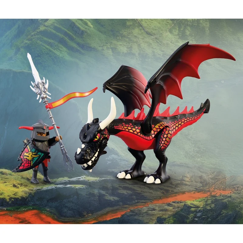 Schwarzer Drache mit Drachenritter – Playmobil