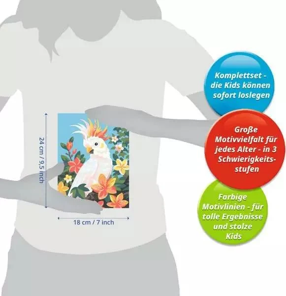 Malen nach Zahlen Kakadu ab 9 Jahren