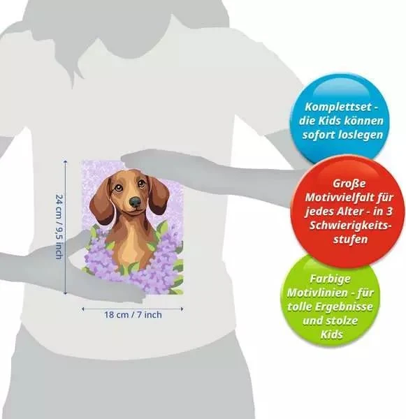 Malen nach Zahlen Dackel Lilac ab 7 Jahren