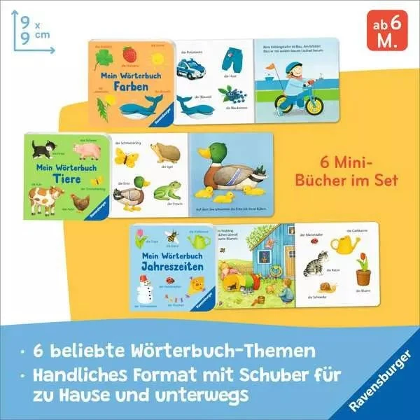 Bücher-Set Meine ersten Wörter – 6 Mini-Pappbilderbücher für Kleinkinder