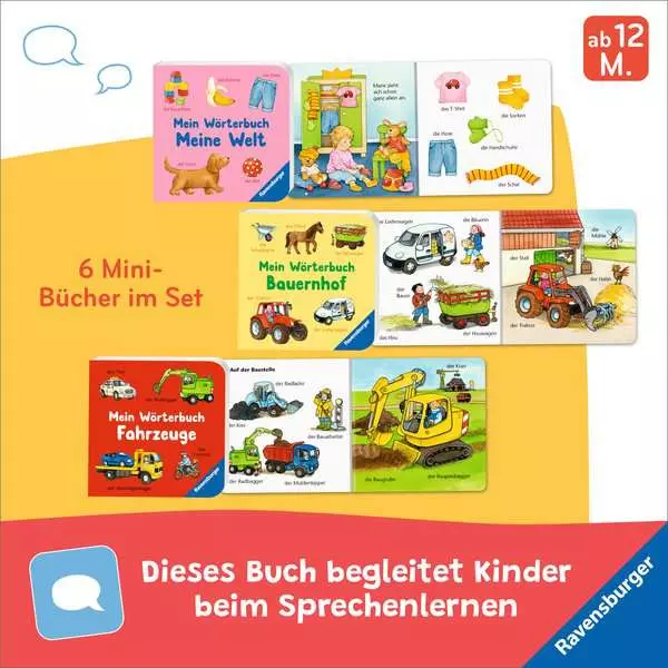 Bücher-Set Meine ersten Wörter – 6 Mini-Pappbilderbücher für Kleinkinder