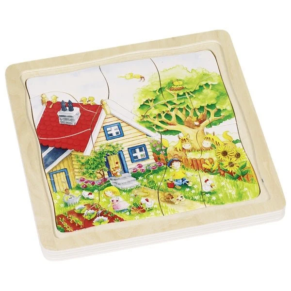 Schichtenpuzzle Jahreszeiten aus Holz