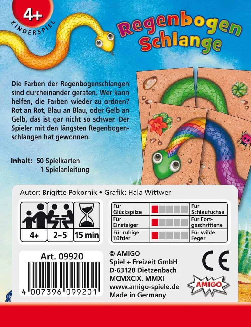Regenbogenschlange Kartenspiel – Farben-Legespiel