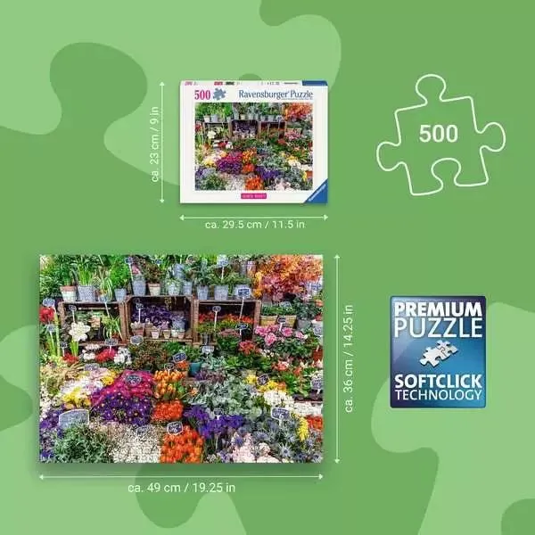 Blumenmarkt Frankreich Puzzle 500 Teile
