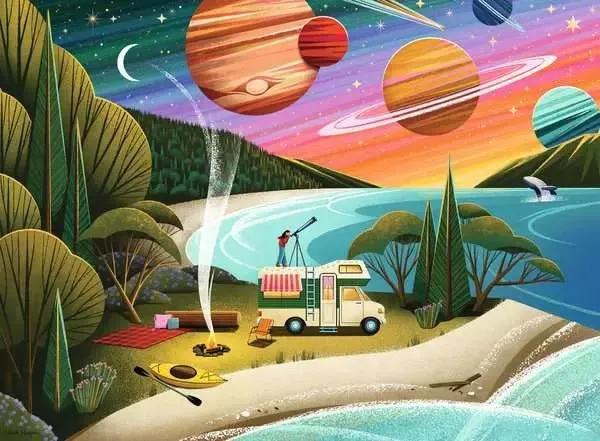 Camping unter kosmischem Himmel Puzzle 500 Teile
