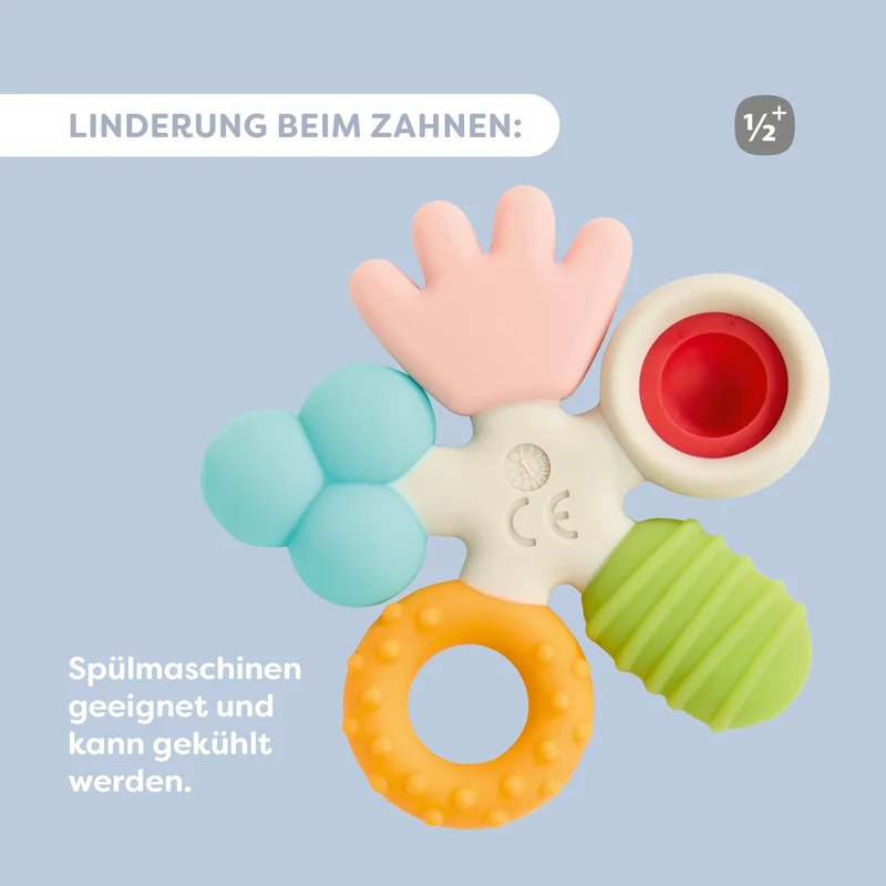 Greifling Wunderwirbel – Silikon Beißring mit Ploppeffekt