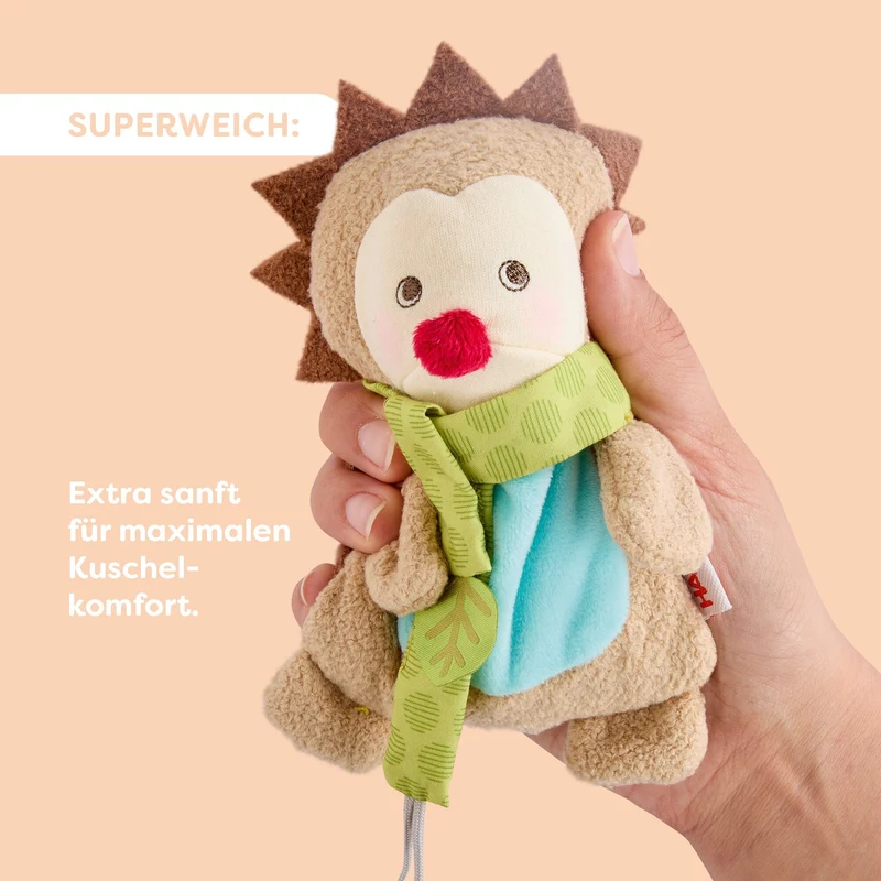 Schnullertier Igel – Schnullerhalter mit abnehmbarem Schal ab 0 Monaten