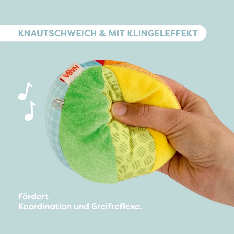 Entdeckerball Klang – weicher Stoffball mit Klingel ab 6 Monaten