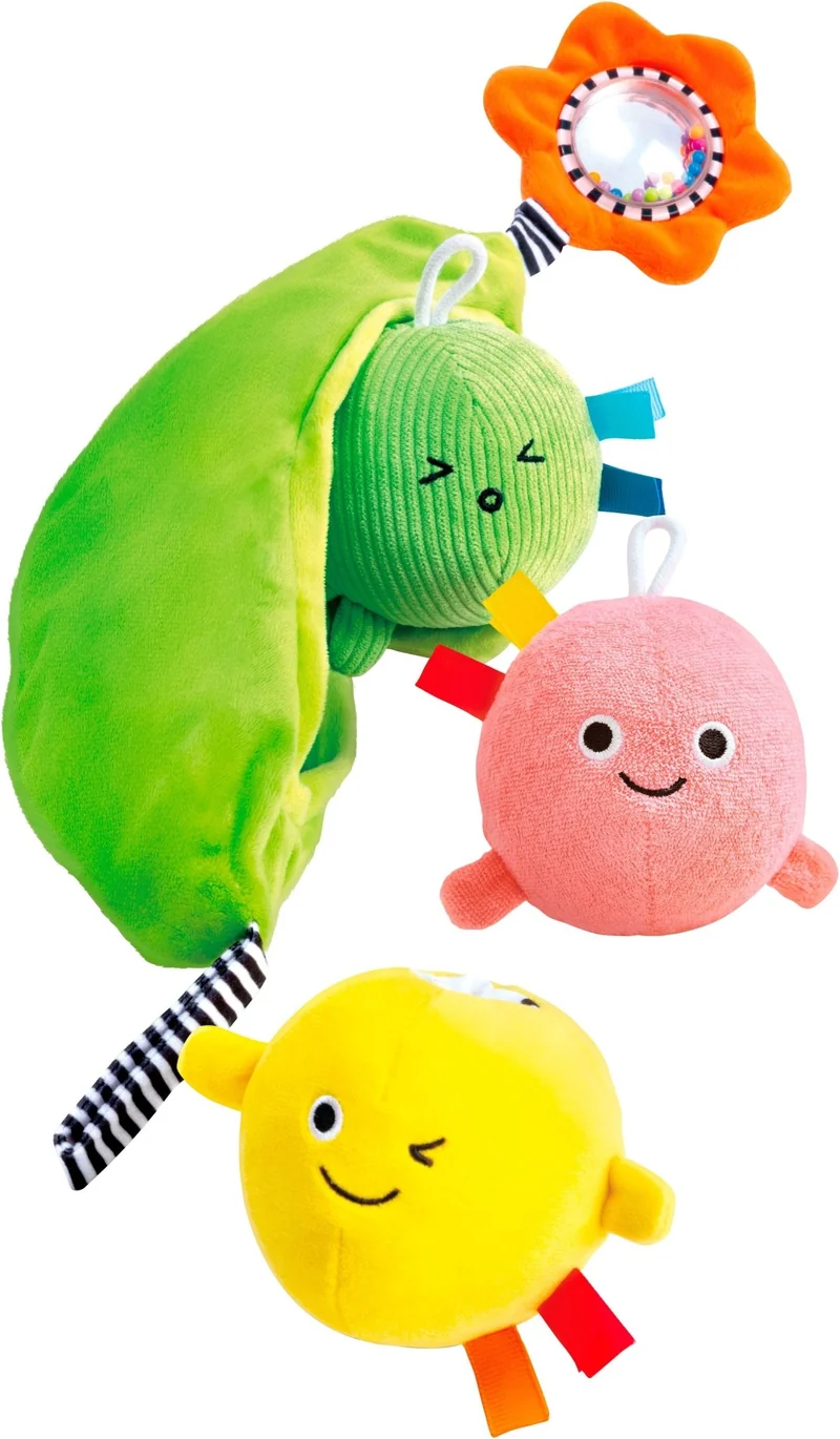 Sinnesspielzeug Kleine Erbsen-Freunde – Greifen, Schütteln & Erforschen