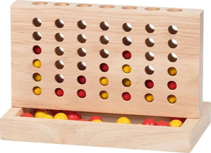 Vier gewinnt Holzspiel für Kinder – Klassisches Reisespie