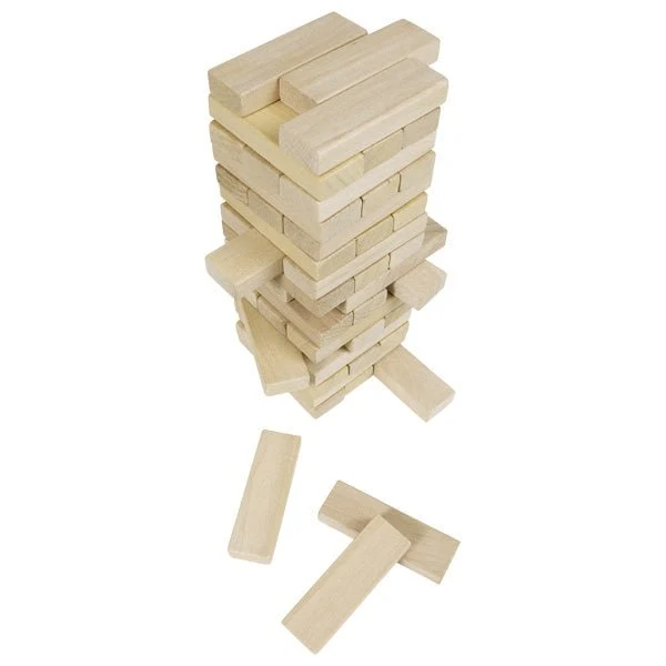 Wackelturm Geschicklichkeitsspiel aus Holz mit 51 Teilen