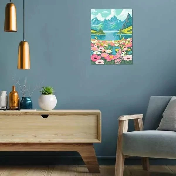 Blumenmeer am Bergsee Malen nach Zahlen – Ravensburger