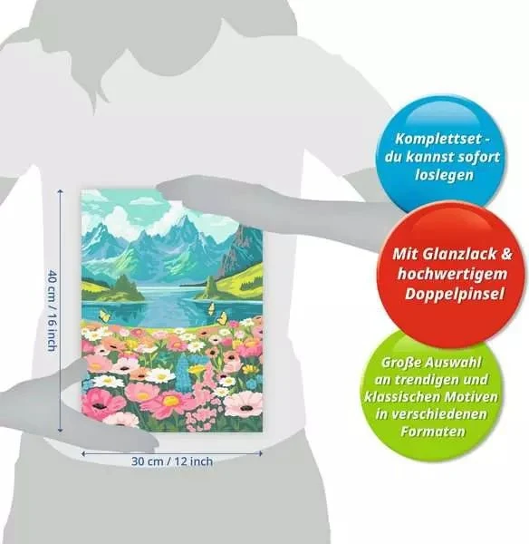 Blumenmeer am Bergsee Malen nach Zahlen – Ravensburger
