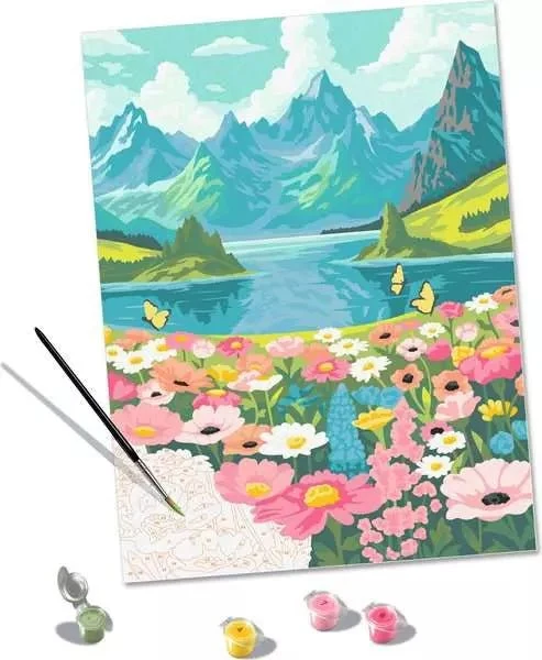 Blumenmeer am Bergsee Malen nach Zahlen – Ravensburger