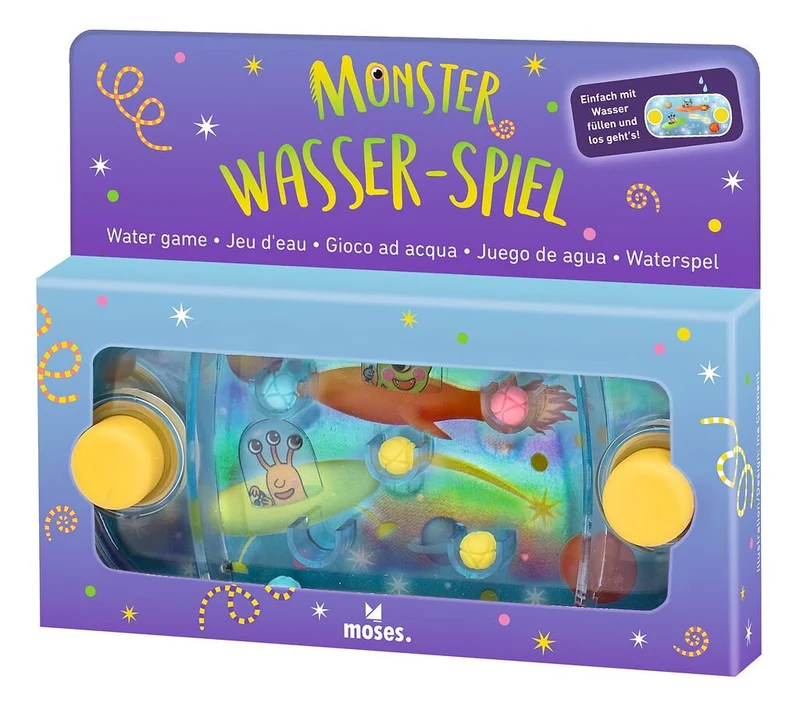 Monster Wasserspiele – Geschicklichkeitsspiel mit Glitzereffekt für unterwegs