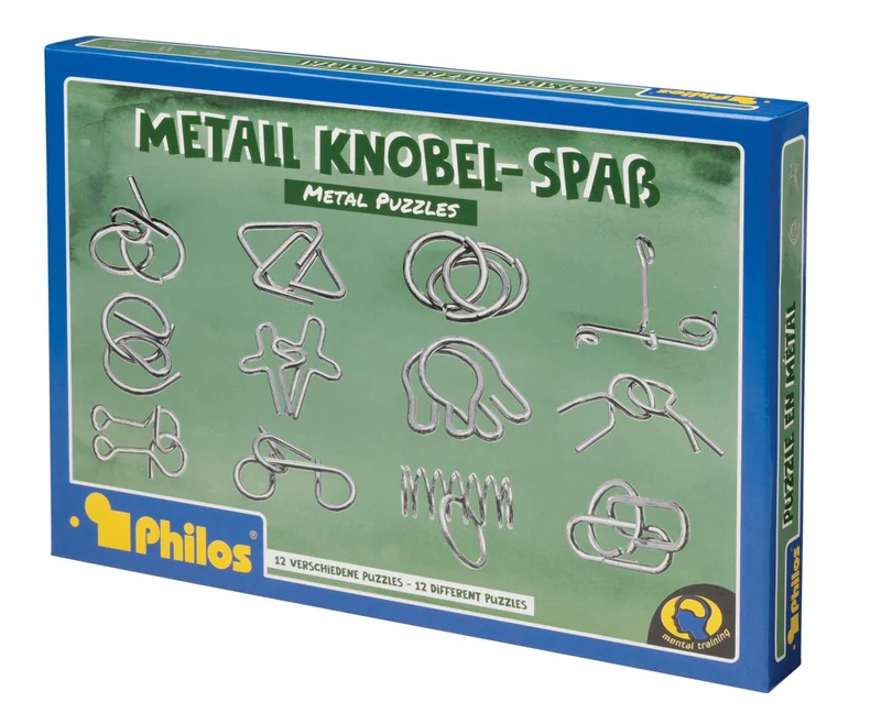 Metall Knobel Spaß mit 12 Rätseln – Philos