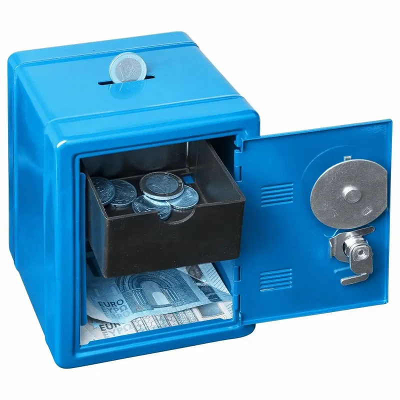 Spartresor aus Metall blau 12x10x16cm
