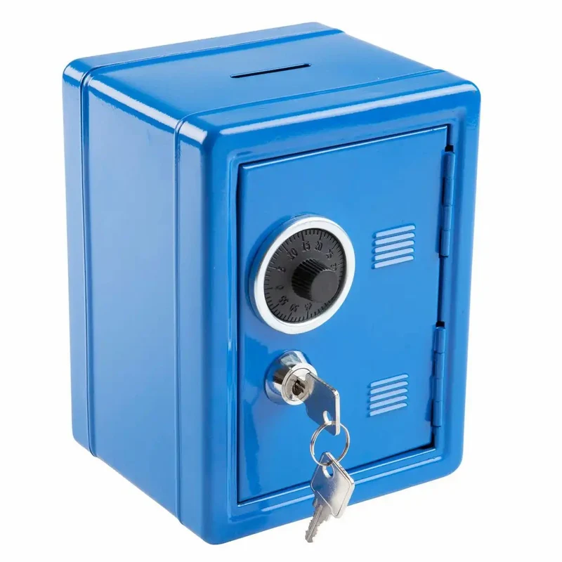 Spartresor aus Metall blau 12x10x16cm