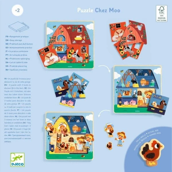 Schichtpuzzle Chez Moo – Djeco