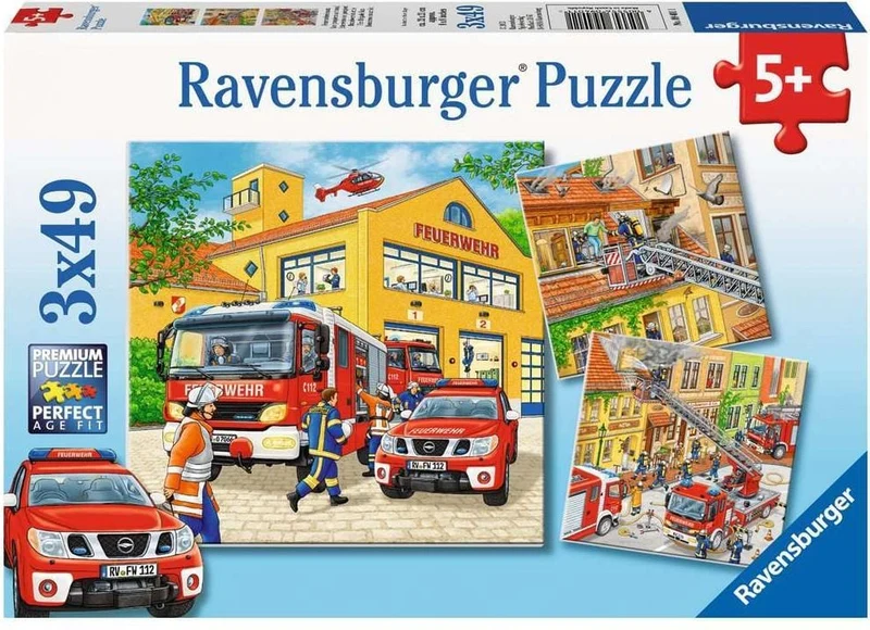 Puzzle - Feuerwehreinsatz 3 X 49 Teile