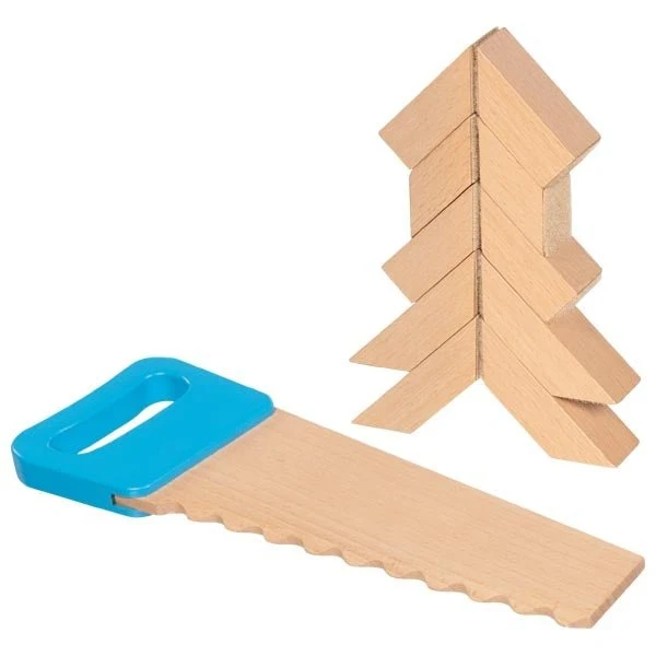 Goki Holzbausteine mit Klett und Säge aus Holz ab 2 Jahren