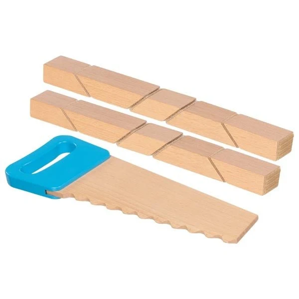 Goki Holzbausteine mit Klett und Säge aus Holz ab 2 Jahren