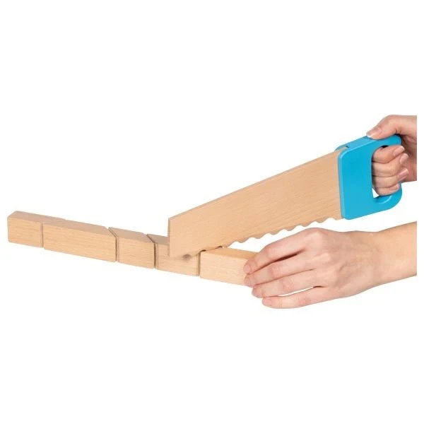 Goki Holzbausteine mit Klett und Säge aus Holz ab 2 Jahren