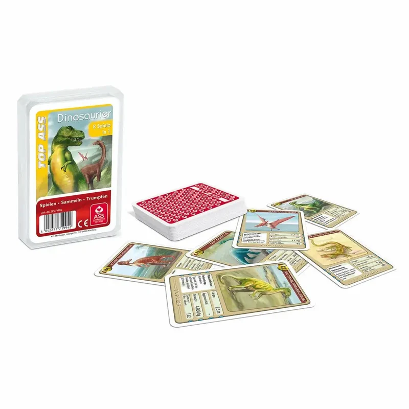 Kartenspiel Quartett TOP Dinosaurier Kunststoffetui