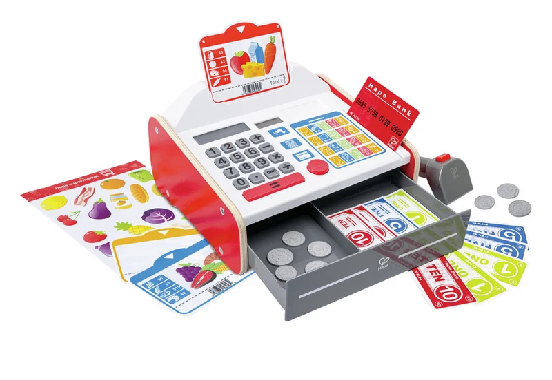 Spielkasse Kinder mit Sound und Scanner – Kaufladen-Set