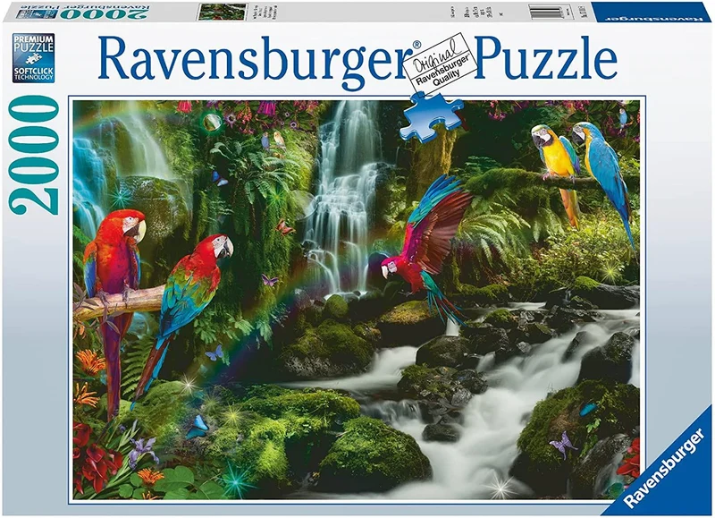 Bunte Papageien im Dschungel – Ravensburger Puzzle 2000 Teile