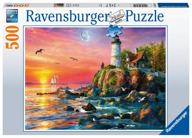 Puzzle 500 Teile Leuchtturm am Abend – Ravensburger