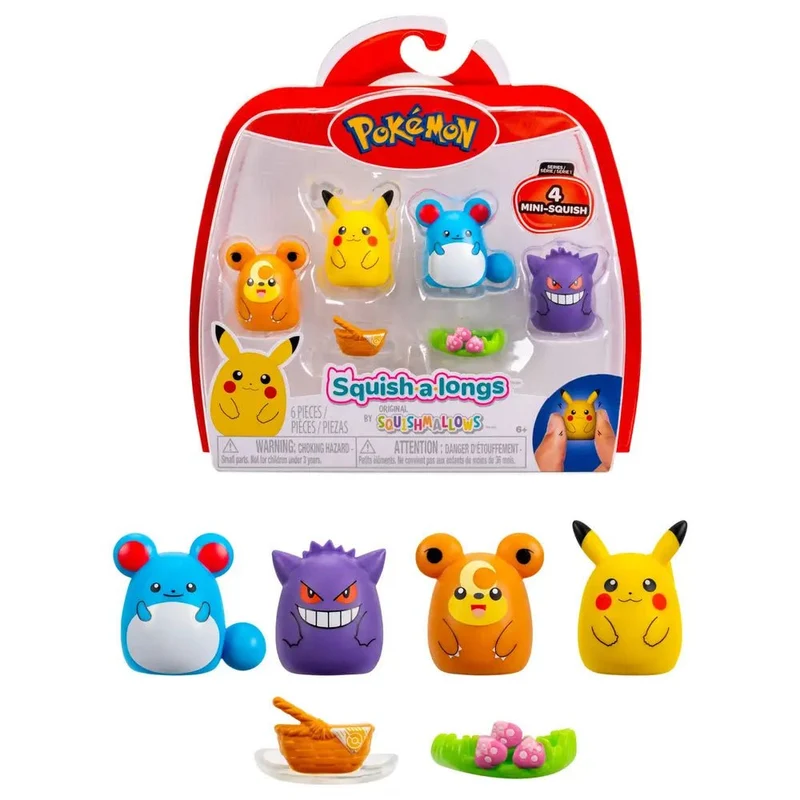 Pokémon Figure 4 Pack Squishalongs – Minifiguren, sortiert
