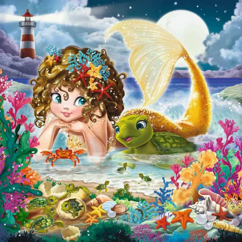 Bezaubernde Meerjungfrauen Kinderpuzzle – Ravensburger 3x49 Teile
