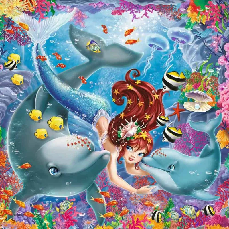Bezaubernde Meerjungfrauen Kinderpuzzle – Ravensburger 3x49 Teile