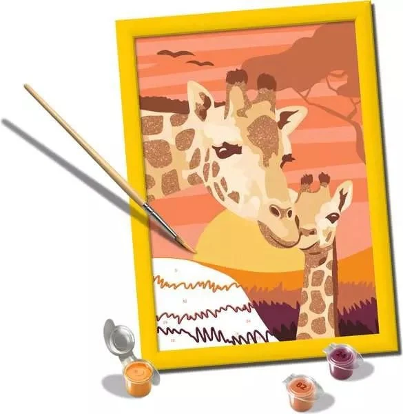 CreArt – Malen nach Zahlen Kinder „Giraffe mit Baby“