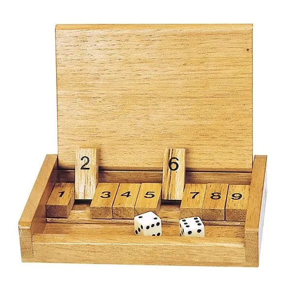 Shut the Box Würfelspiel aus Holz