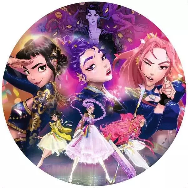 Rundpuzzle 500 Teile – KPop Demon Hunters mit Poster