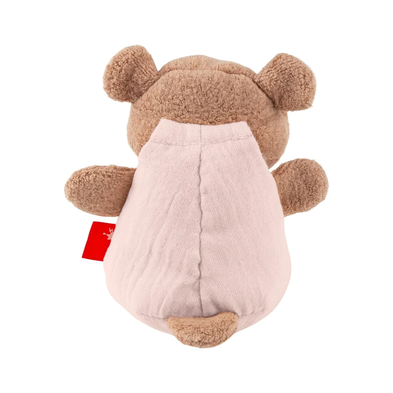 Greifling Bär Musselin – Spielfigur mit Rassel und Knisterfolie ab Geburt