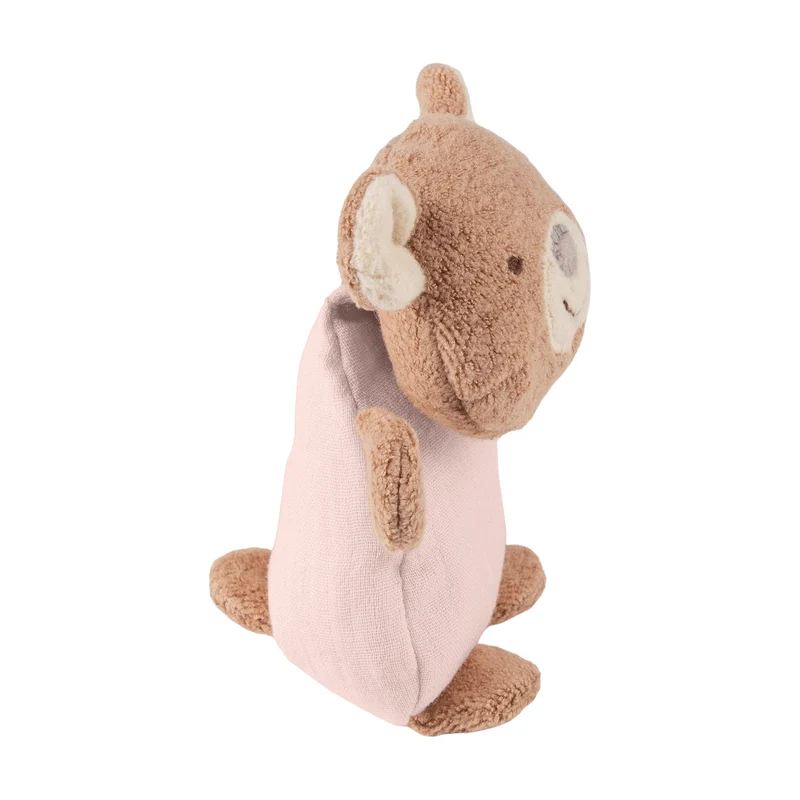 Greifling Bär Musselin – Spielfigur mit Rassel und Knisterfolie ab Geburt