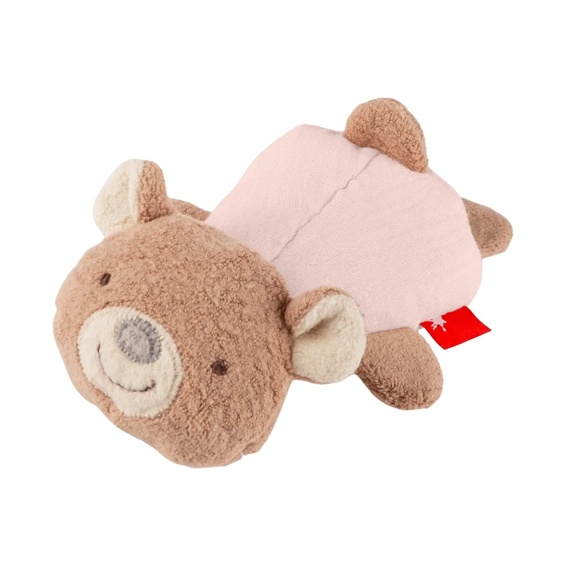 Greifling Bär Musselin – Spielfigur mit Rassel und Knisterfolie ab Geburt