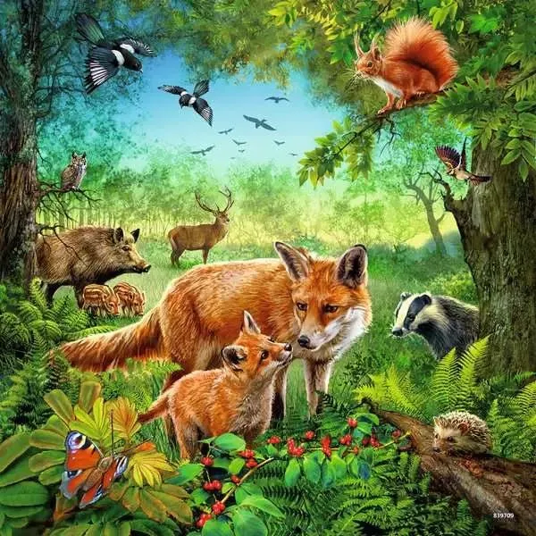 Puzzle ab 5 Jahren – Tiere der Erde mit 3x49 Teilen